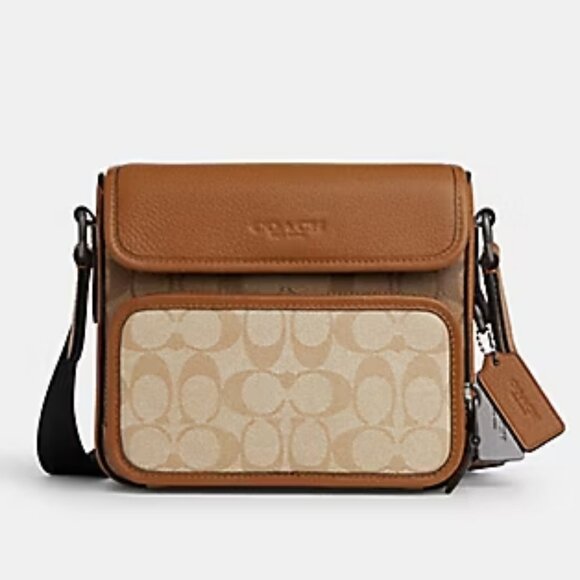 Coach Sullivan Flap Crossbody Bag In Colorblock Signature Canvas - Picture 1 of 8